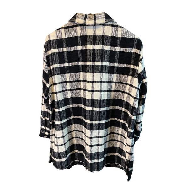 Monterey by Koret Black White Plaid Shacket Top Jacket Sz 18W - Picture 2 of 11